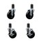 Service Caster 4'' SS Soft Rubber Wheel Swivel 1-5/8'' Expanding Stem Caster Set 2 Brakes, 4PK SCC-SSEX20S414-SRS-2-TLB-2-158 - alternate 1